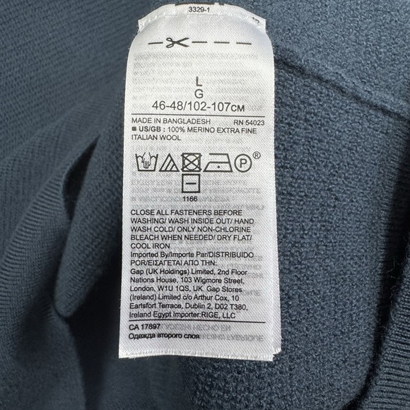 Banana Republic Italian Merino Wool Baruffa Extra Fine Yarn Sweater Mens Large‎ - Picture 4 of 8